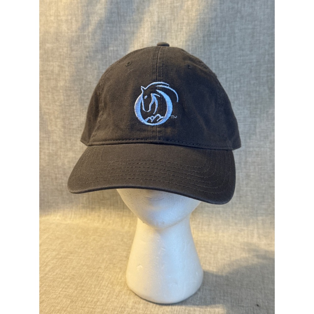 Custom Horse Logo Embroidered Baseball Cap Dark Gray One Size Adjustable Strap
